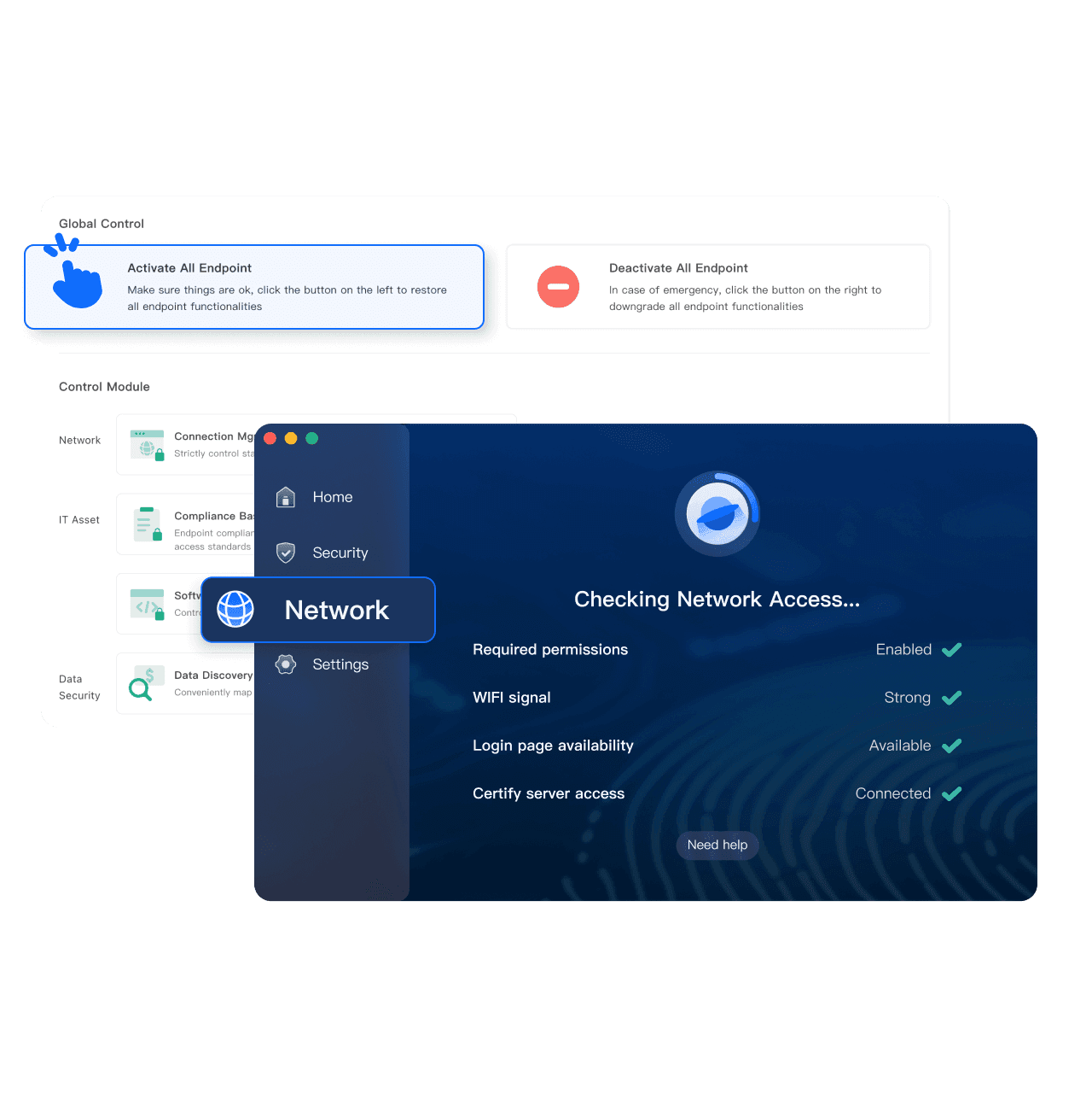 One-click fuse and optional network control interface
